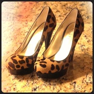 GUESS Leopard hair high heel shoes